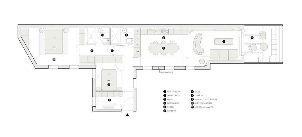 Plano — Ático con terraza en Lombía